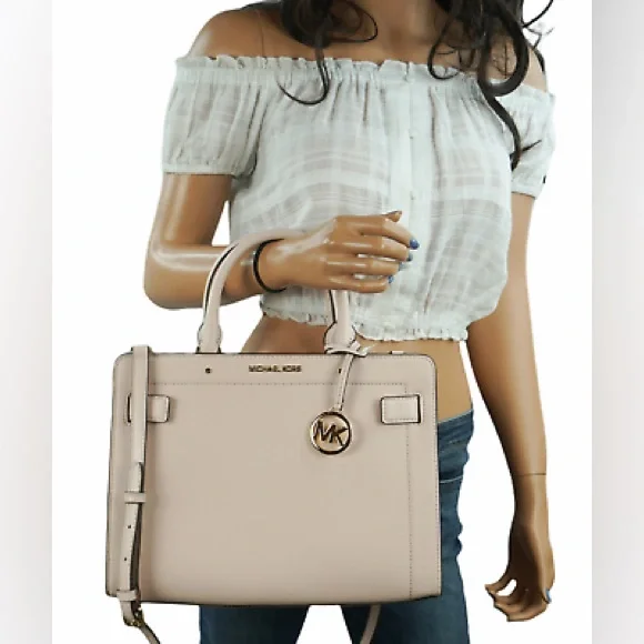 NWT Michael Kors Rayne satchel Elegant blush Pink Handbag w feet. New never used - Picture 12 of 12